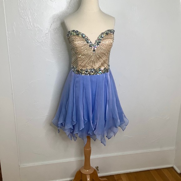 Sherri Hill 1928 Beaded Strapless Cocktail dress Size 12 EUC - Picture 2 of 12